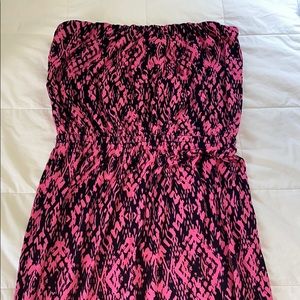 navy and pink maxi dress